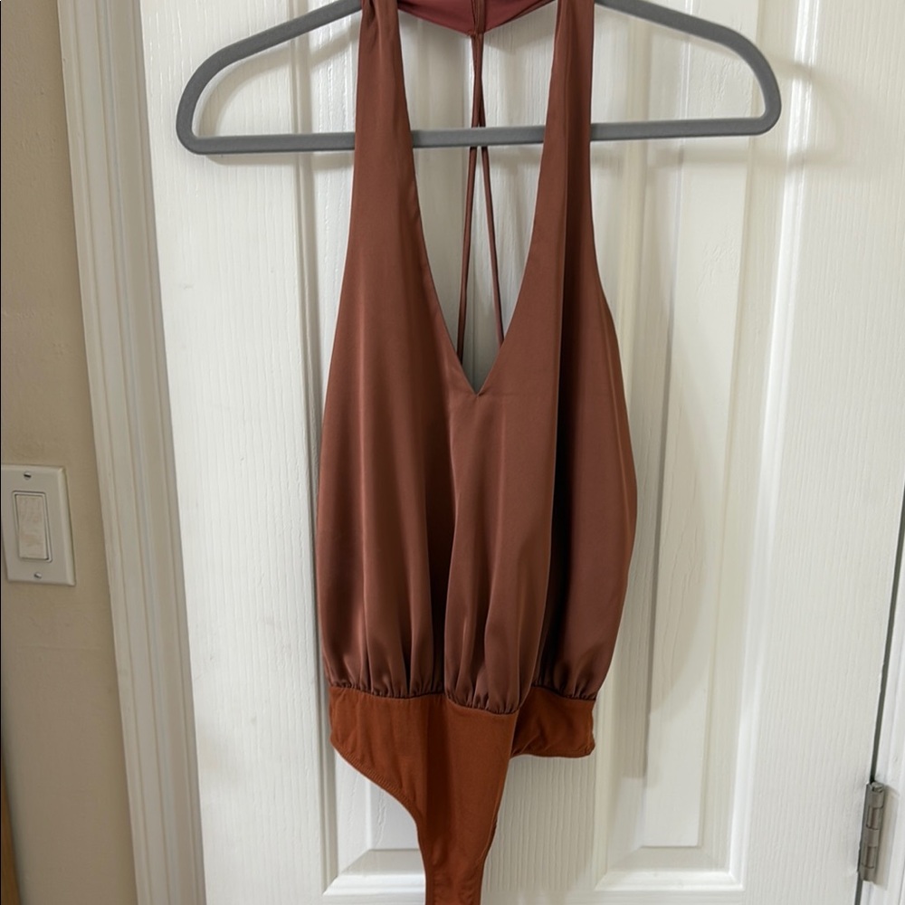 Brown Halter Neck Top